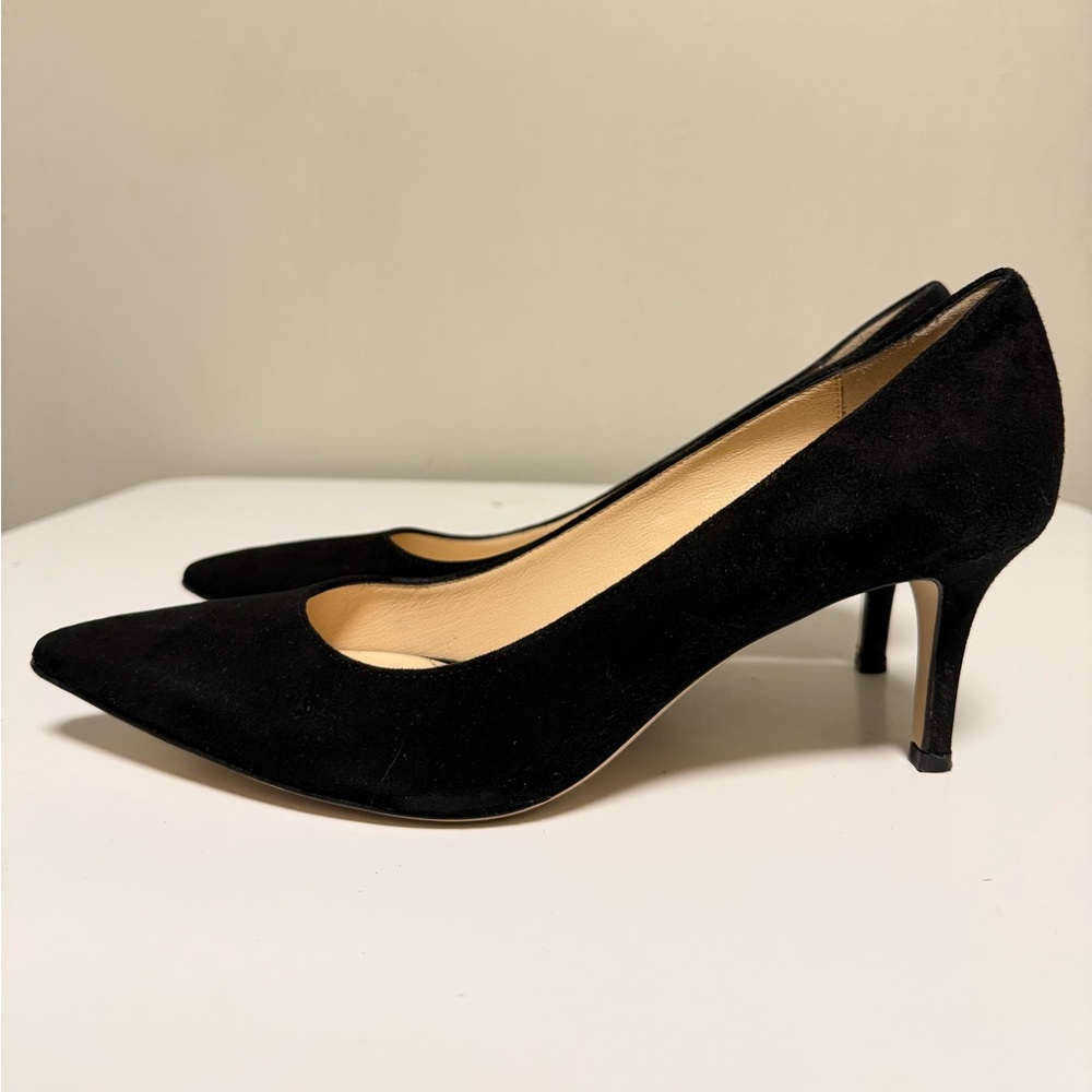 Barneys New York Nataly Black Suede Leather Pump 3.5 Heel  Women’s EU 38 US 7.5